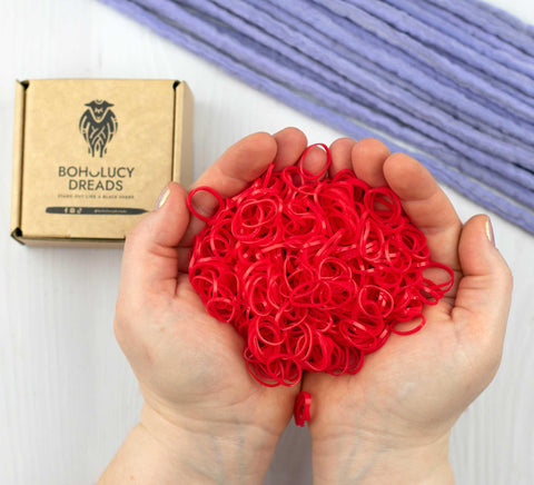 Fire red rubber band 500 pcs