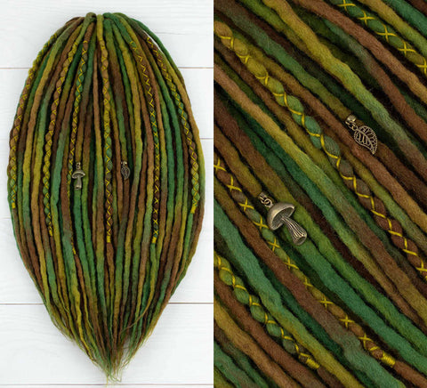 Forest wool dreads