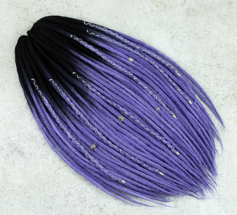 Gillyflower ombre wool dreads with black roots