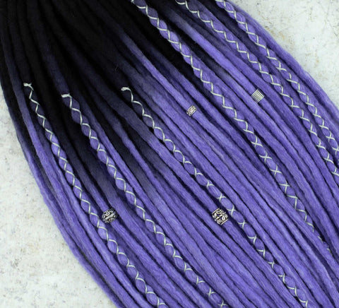 Gillyflower ombre wool dreads with black roots