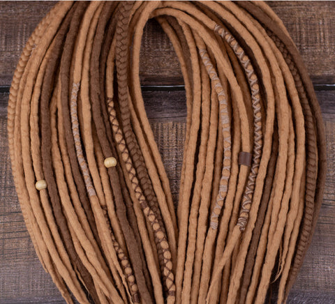 Golden Blonde Viking Wool Dreadlock Extensions