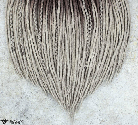 Latte wool dreadlock extensions