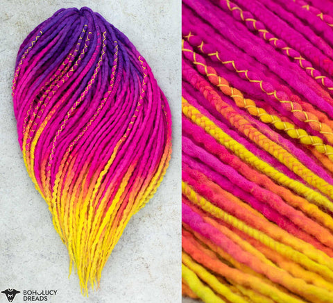 Neon queen ombre wool extensions