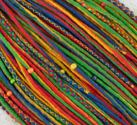 Primrose 50 double ended wool dreads and braids 12-15 inches