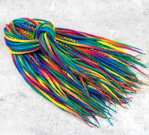 Rainbow dreadlock extensions