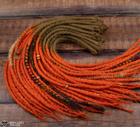 Warm spices set of wool dreads
