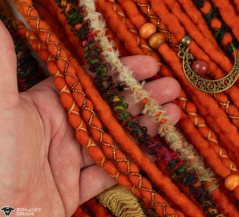 Warm spices set of wool dreads