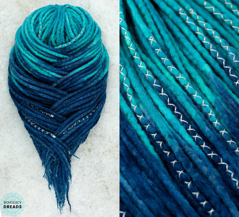 Jeans wool dreadlock extensions